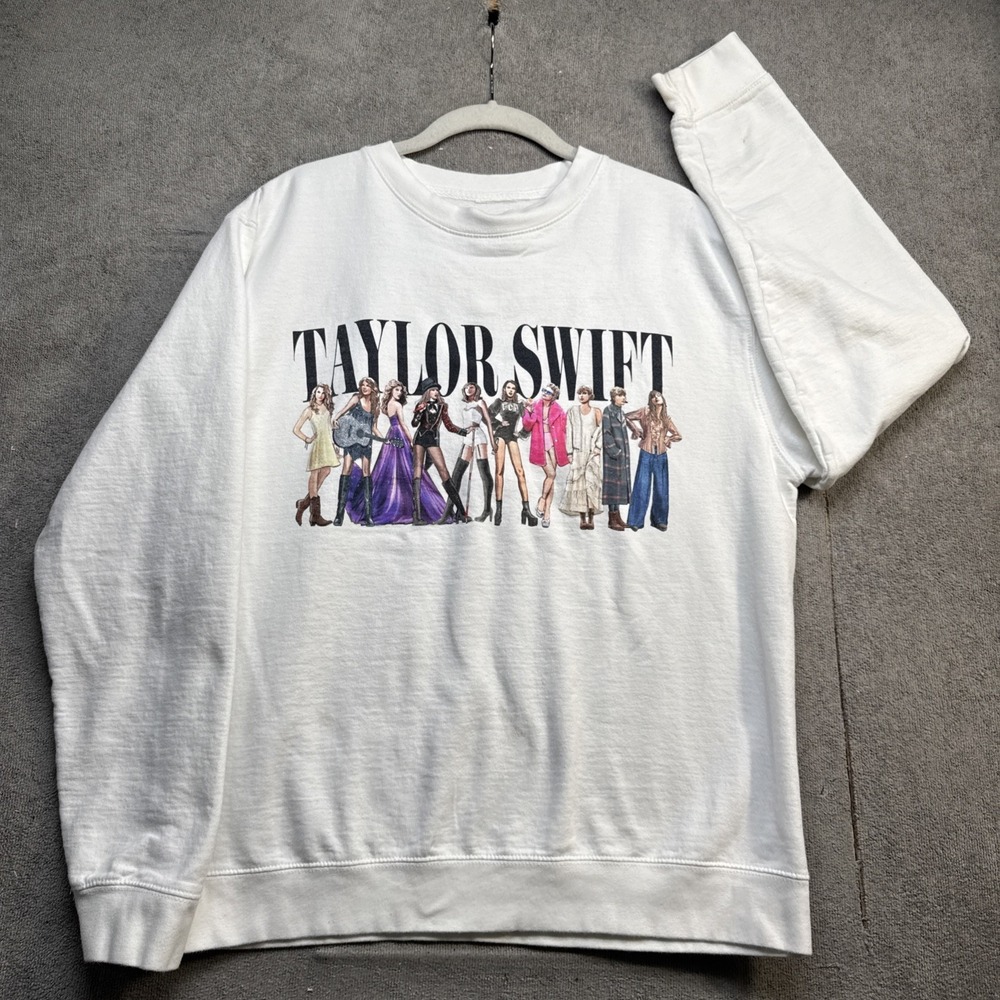 Taylor Swift Midnights Era White Graphic Crewneck Sweatshirt Medium
